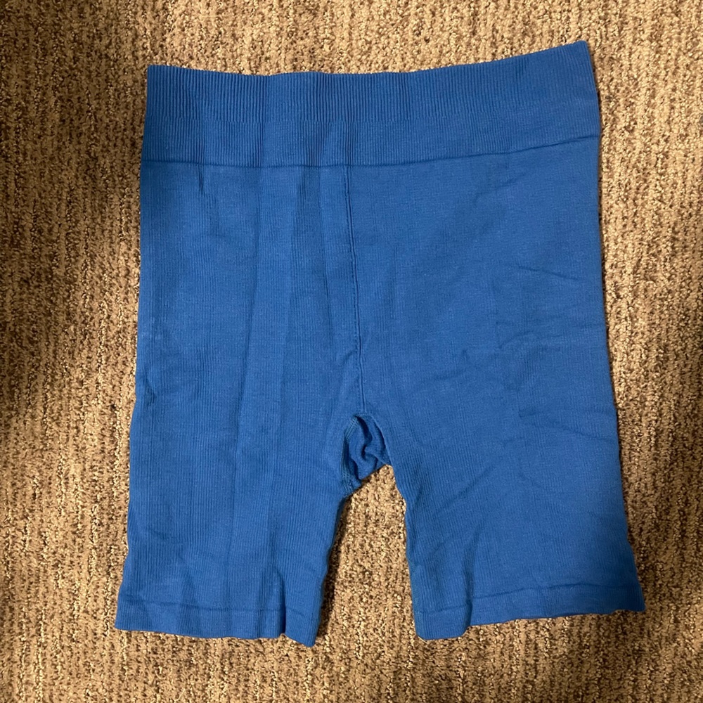 Ribbed biker shorts